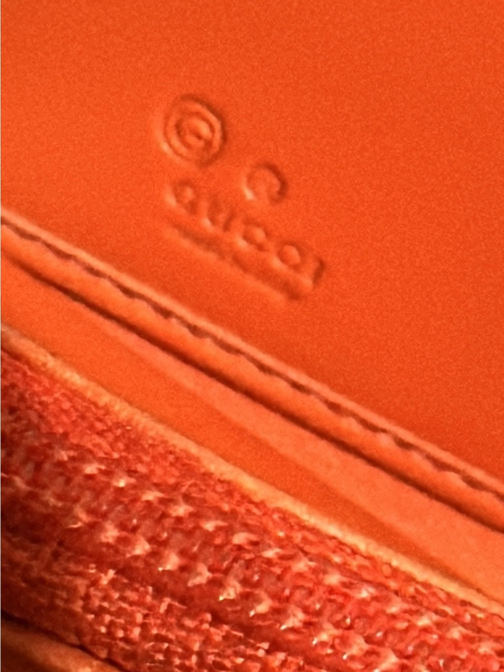 Gucci Orange Quilted Leather Zip Wallet - Picture 10 of 13